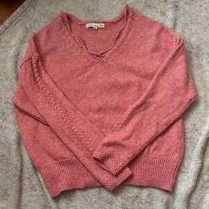 C&C California Pink V-Neck Sweater